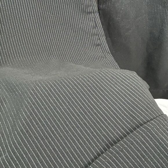 Valia Women's 11/12 Pin Stripe Black Dress Pants Pull On Office Work 32 x 32 - Picture 4 of 10